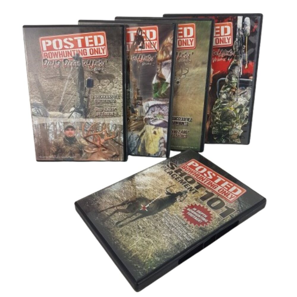Lot of 5 Hunting DVDs POSTED Bow Hunting Only Deer Hunter Canada USA Outfitting